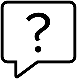 FAQ's icon - speech bubble with question mark